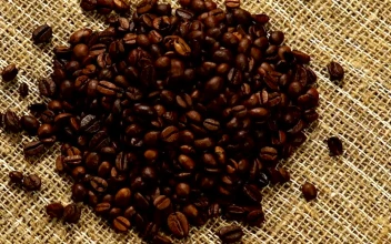 Stock Video Heart Of Coffee Beans On A Natural Fabric Animated Wallpaper