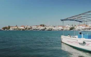 Stock Video Harbor Town With Boats On The Calm Sea Animated Wallpaper
