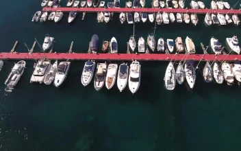 Stock Video Harbor Full Of Small Yachts And Boats Animated Wallpaper