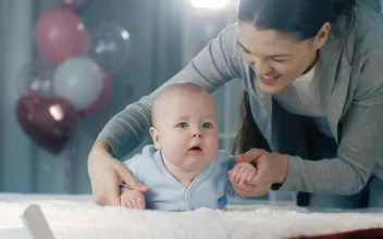 Stock Video Happy Mother Kisses Her Little Baby Animated Wallpaper