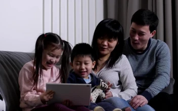 Stock Video Happy Family Watching A Video Together Animated Wallpaper