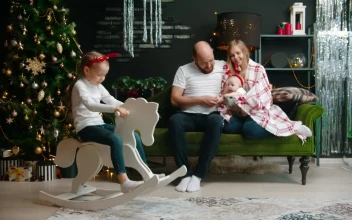 Stock Video Happy Family Spending Time Together At Christmas Animated Wallpaper
