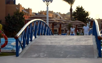 Stock Video Happy Family Running Across A Bridge Animated Wallpaper