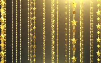 Stock Video Hanging Golden Stars D Animation Animated Wallpaper