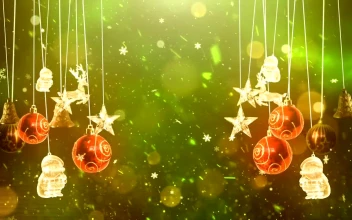 Stock Video Hanging Christmas Balls And Figures Animated Wallpaper