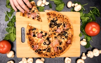 Stock Video Hands Taking Pizza Slices Animated Wallpaper