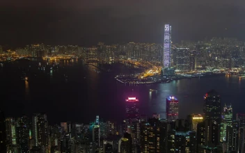 Stock Video Landscape Of Hong Kong With Flashing Skyscraper Animated Wallpaper