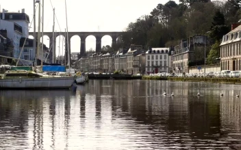 Stock Video Landscape Of Bridge Buildings Boats And Canal Animated Wallpaper
