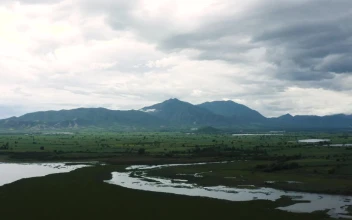 Stock Video Landscape Of A Plain With A Couple Of Lakes Animated Wallpaper