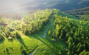 Stock Video Landscape Of A Mountainous Valley At Sunrise Animated Wallpaper
