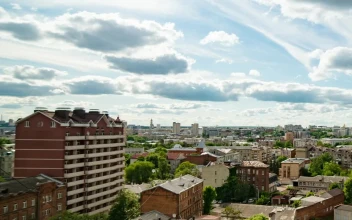 Stock Video Landscape From The Top Of A City On A Sunny Animated Wallpaper
