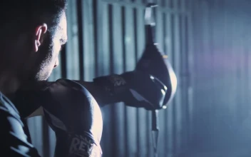 Stock Video Man Hitting A Punching Ball Animated Wallpaper