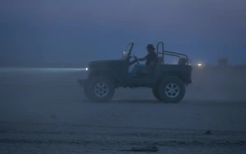 Stock Video Man Driving A Jeep In The Desert At Night Animated Wallpaper