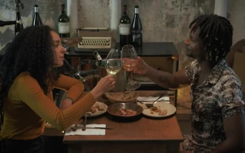 Stock Video Man And Woman Having A Romantic Dinner With Wine Animated Wallpaper