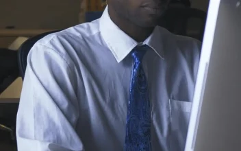 Stock Video Male Office Worker Working In An Lonely Office Animated Wallpaper