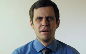 Stock Video Male Office Worker Yawning Portrait Animated Wallpaper