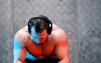 Stock Video Male Boxer Resting Sitting On A Bench At The Gym Animated Wallpaper