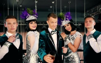 Stock Video Male And Female Dancers In Full Dress At A Bar Animated Wallpaper