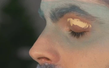 Stock Video Making Up A Mans Face With A Winter Theme Animated Wallpaper