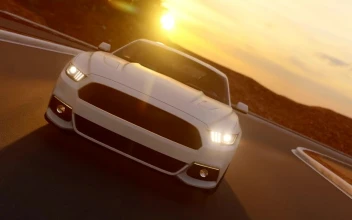 Stock Video Luxury White Sports Car In The Highway At Sunset Animated Wallpaper