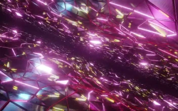 Stock Video Luminous Abstract Crystals Surfaces D Animation Animated Wallpaper