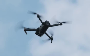 Stock Video Low View Of A Drone Flying Against The Sky Animated Wallpaper