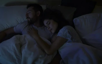 Stock Video Loving Couple Sleeping Together At Night Animated Wallpaper