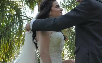 Stock Video Lovely Spouses In Their Wedding Garden Animated Wallpaper