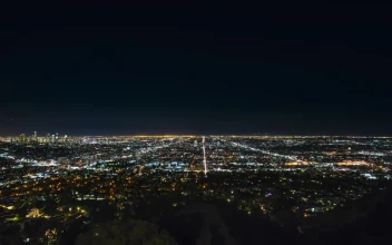 Stock Video Los Angeles At Night Static Drone Shot Animated Wallpaper