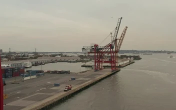 Stock Video Loading Port With Cranes Containers And Ships Animated Wallpaper