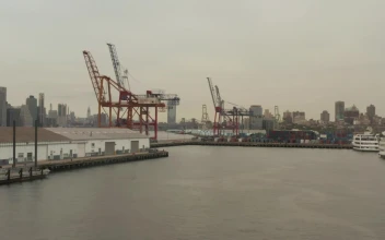 Stock Video Loader Cranes In The Port Seen From The River Animated Wallpaper