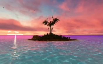 Stock Video Little Tropical Island At Sunset Animated Wallpaper