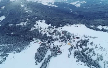 Stock Video Little Town In The Middle Of A Winter Forest Animated Wallpaper