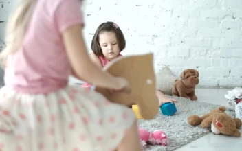 Stock Video Little Girls Playing In The Toy Room Animated Wallpaper