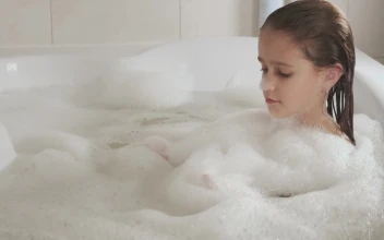 Stock Video Little Girl Taking A Bath In The Jacuzzi Animated Wallpaper