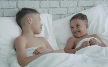 Stock Video Little Brothers Tell Each Other Secrets Animated Wallpaper