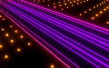 Stock Video Lines Of Purple Light With Points Of Orange Light Animated Wallpaper
