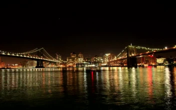 Stock Video Lights Of The Brooklyn And Manhattan Bridges Animated Wallpaper