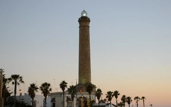 Stock Video Lighthouse Turning Slowly Low View Animated Wallpaper