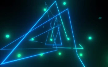 Stock Video Light Triangles With Illuminated Dots Around Animated Wallpaper