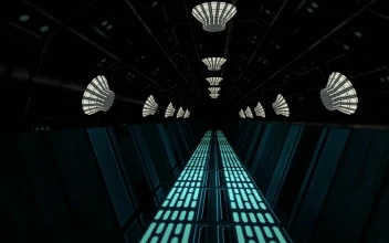 Stock Video Leaving A Spaceship Tunnel D Render Animated Wallpaper