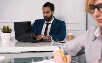 Stock Video Lawyers Working In Modern Office Look Up An Smile Animated Wallpaper