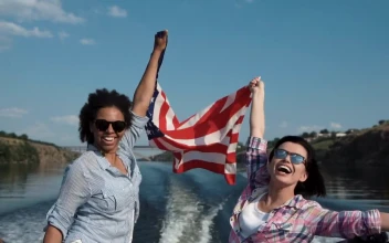 Stock Video Laughing Girls Riding In A Speedboat Animated Wallpaper