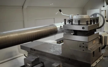 Stock Video Lathe Cutting A Cylinder Animated Wallpaper