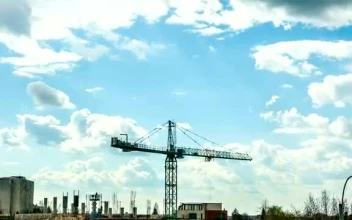 Stock Video Large Construction Crane Moving Smal Animated Wallpaper