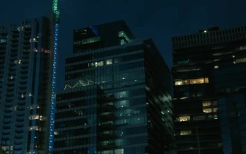 Stock Video Large Buildings Of A City At Dusk Smal Animated Wallpaper