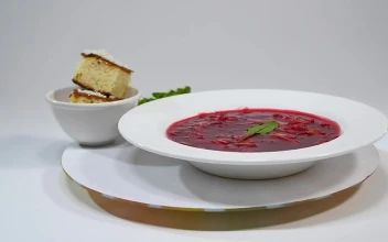 Stock Video Large Bowl Of Borsch Animated Wallpaper