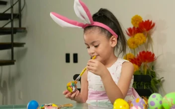 Stock Video Mother Helps Her Daughter Prepare Easter Egg Animated Wallpaper