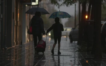 Stock Video Mother And Son Walking In The Rai Animated Wallpaper