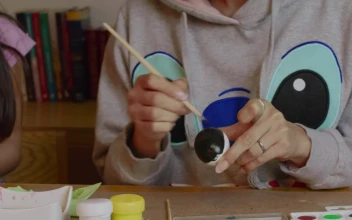 Stock Video Mother And Daughter Preparing Decorations For Easte Animated Wallpaper